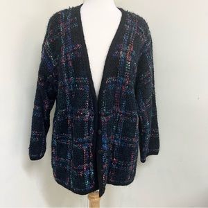 Vintage 80s Wool Blend Sweater Cardigan